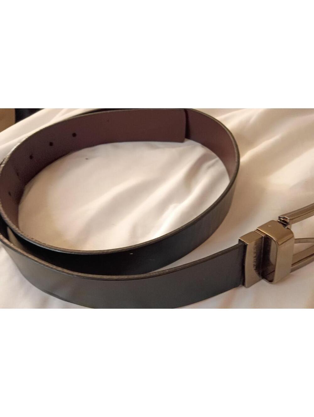 Men's Structure Reversible Genuine Leather Brown And Black Belt